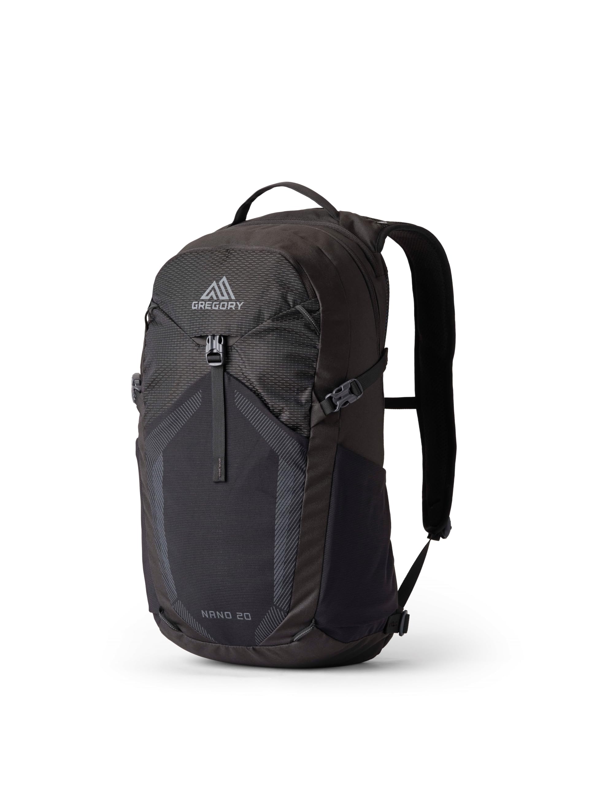 Gregory Essential Hiking - Nano 20 - Casual Backpack, 52 cm, 20 L, 0.54 KG, Lightweight day backpack, Reservoir Compatible, Colorful backpack, Black (Optic Black)
