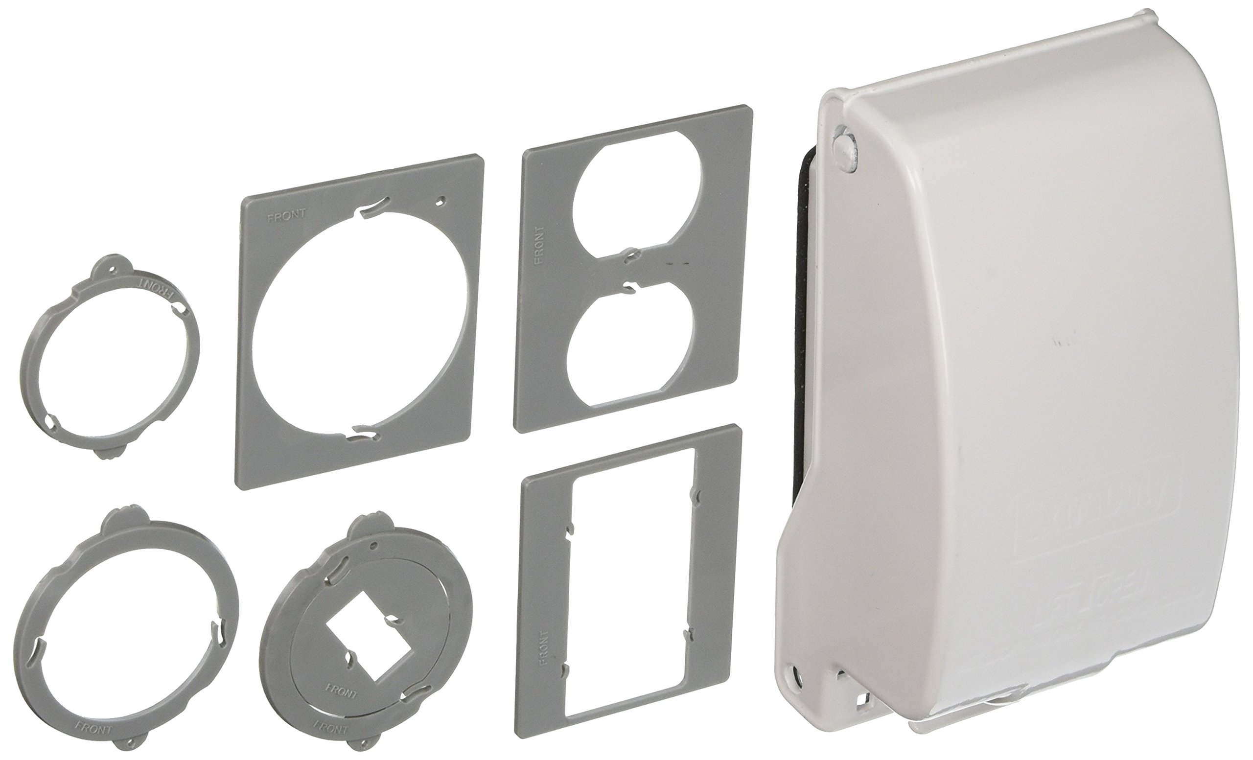 Morris 38912 While In-use Die Cast Metal Weatherproof Cover with 1 Gang Vertical, Aluminum/White