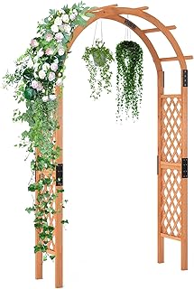 10 Garden Wall Trellis Ideas for Vertical Flowers and Vines 48 Giantex 7.7FT Wooden Garden Arbor Trellis, Outdoor Pergola Arch with Cli...