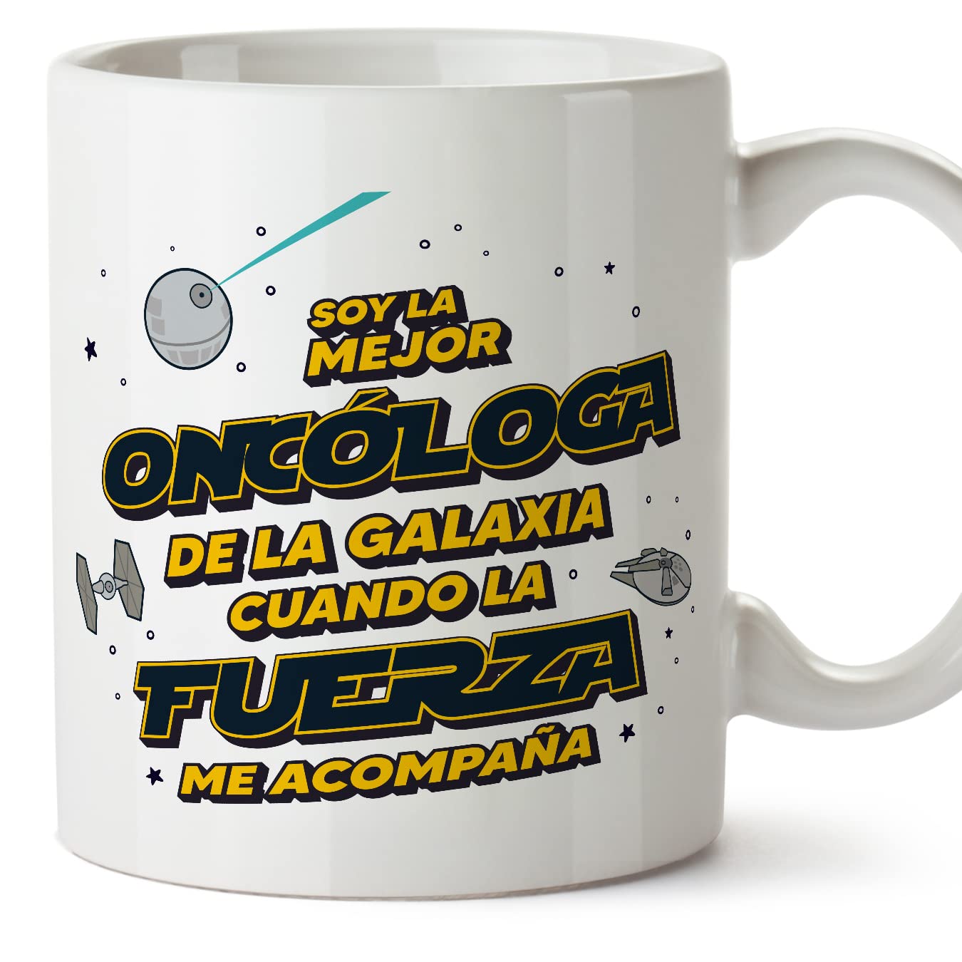 MUGFFINS Tazas para JEFE hombre - En Español - Mejor de la Galaxia Cuando Fuerza me Acompaña - 11 oz / 330 ml - Regalo original y divertido — view 386