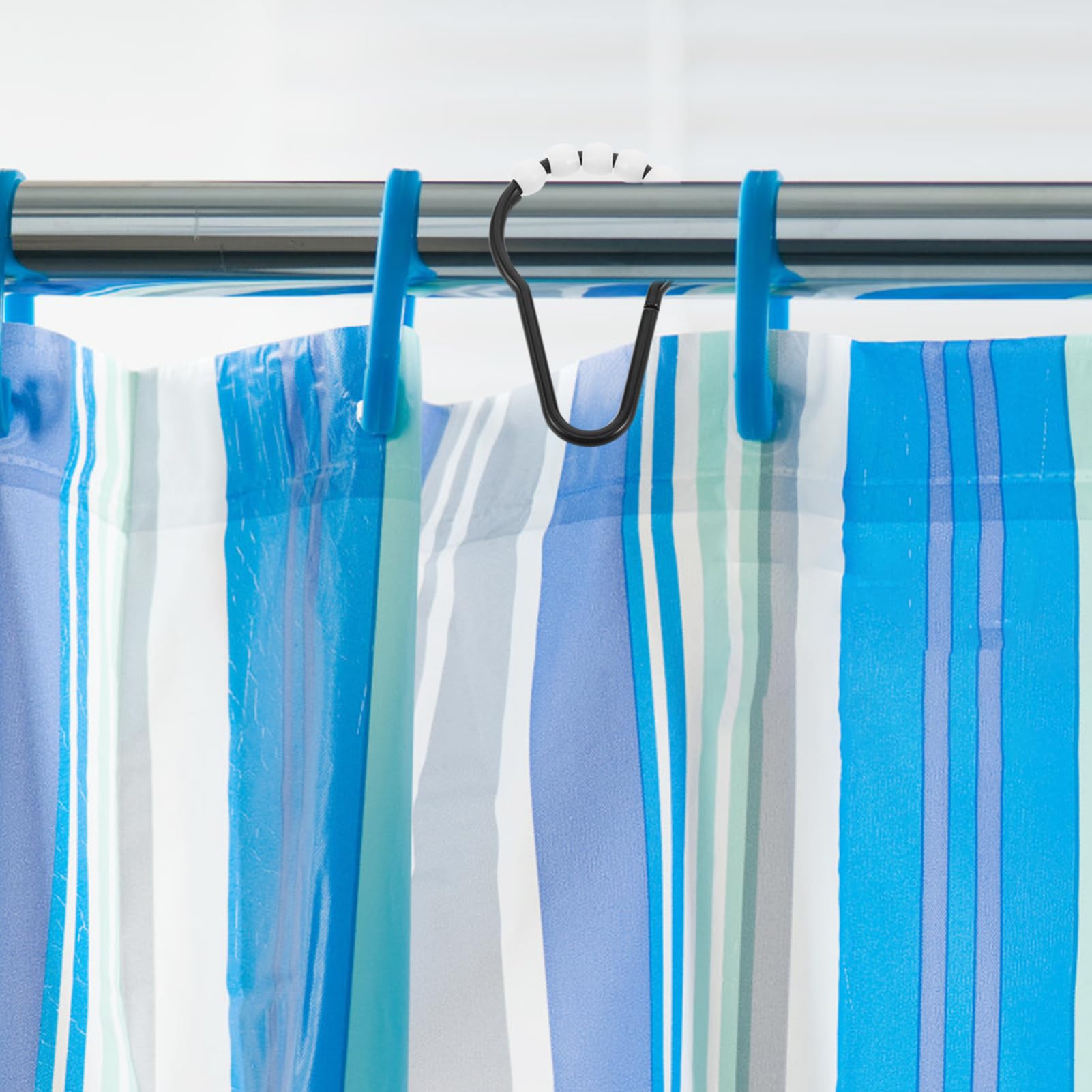 20 ganci in plastica per tenda da doccia, leggeri, facili da installare, scorrevoli con 5 perline, ganci decorativi per asta da doccia per bagno, decorazione estetica per la casa