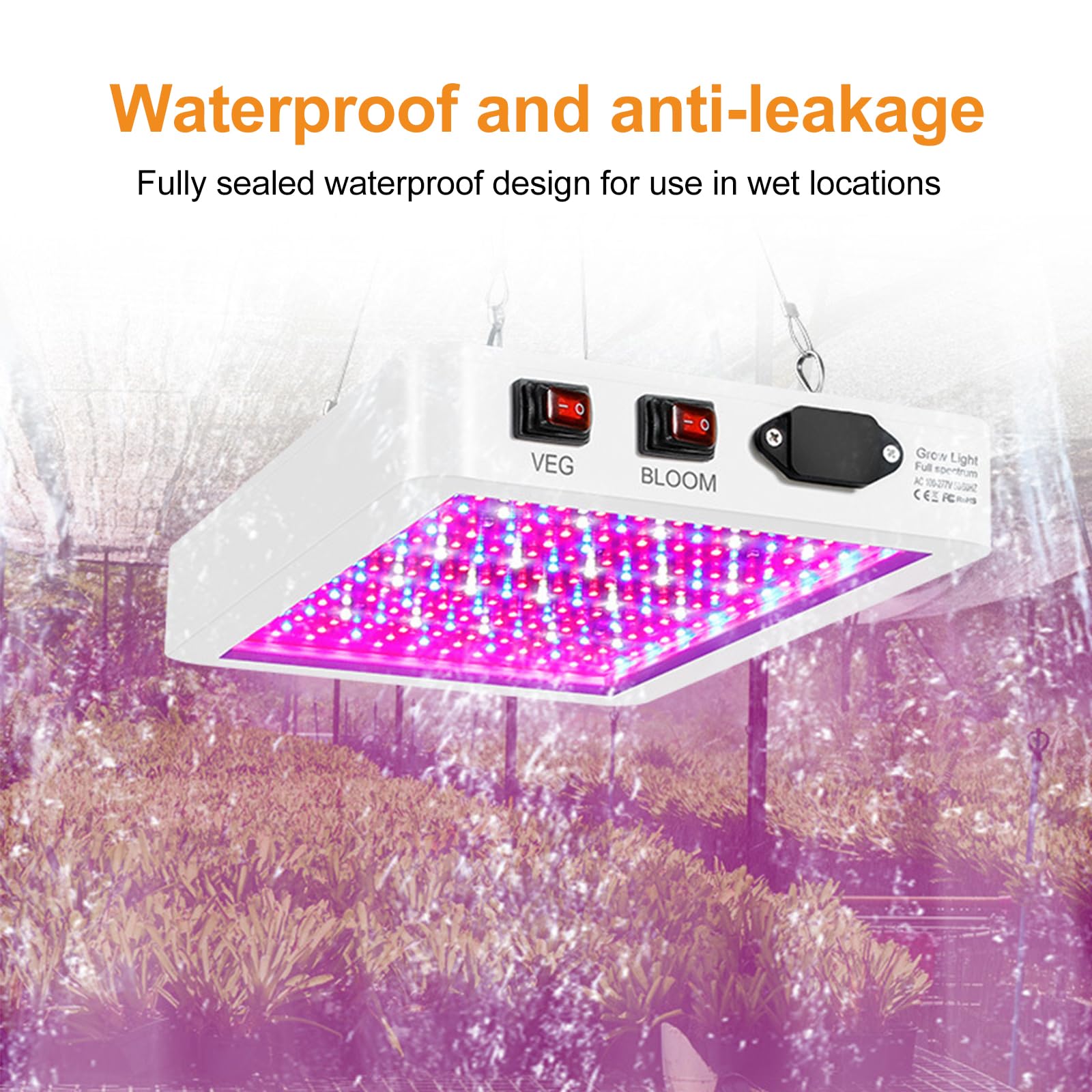 Pflanzenlampe LED Vollspektrum - 2000W 312 LED Grow Lampe Vollspektrum mit Veg/Bloom Doppelschaltern, UV Lampe Pflanzen Grow Light, Hängende Wachstumslampen für Pflanzen, Gewächshaus, Gemüse & Blumen