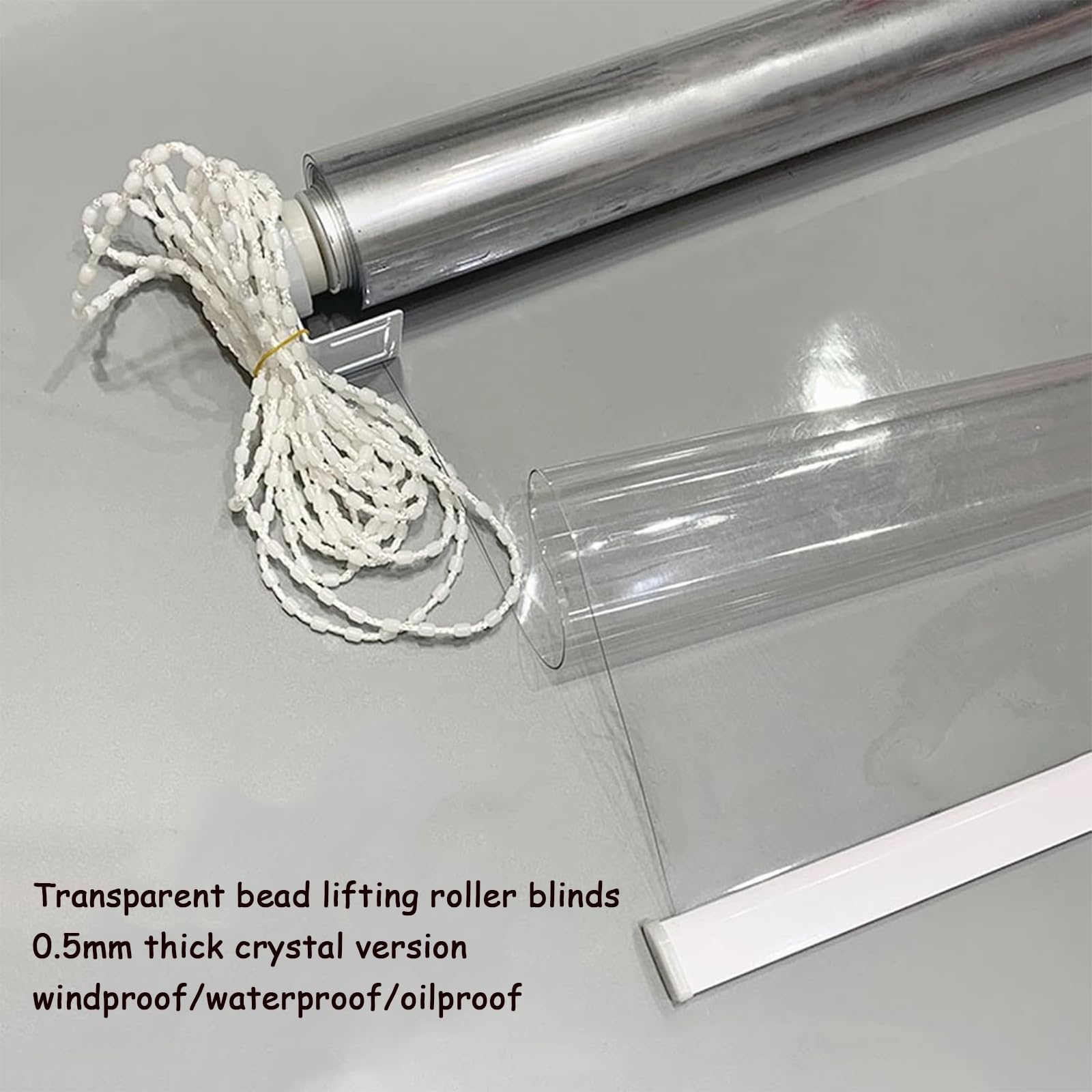 Tenda avvolgibile in PVC trasparente per cucina, bagno, impermeabile, con montaggio, dimensioni personalizzabili, ideale per reception, casa, cucina, bagno, 100 x 180 cm