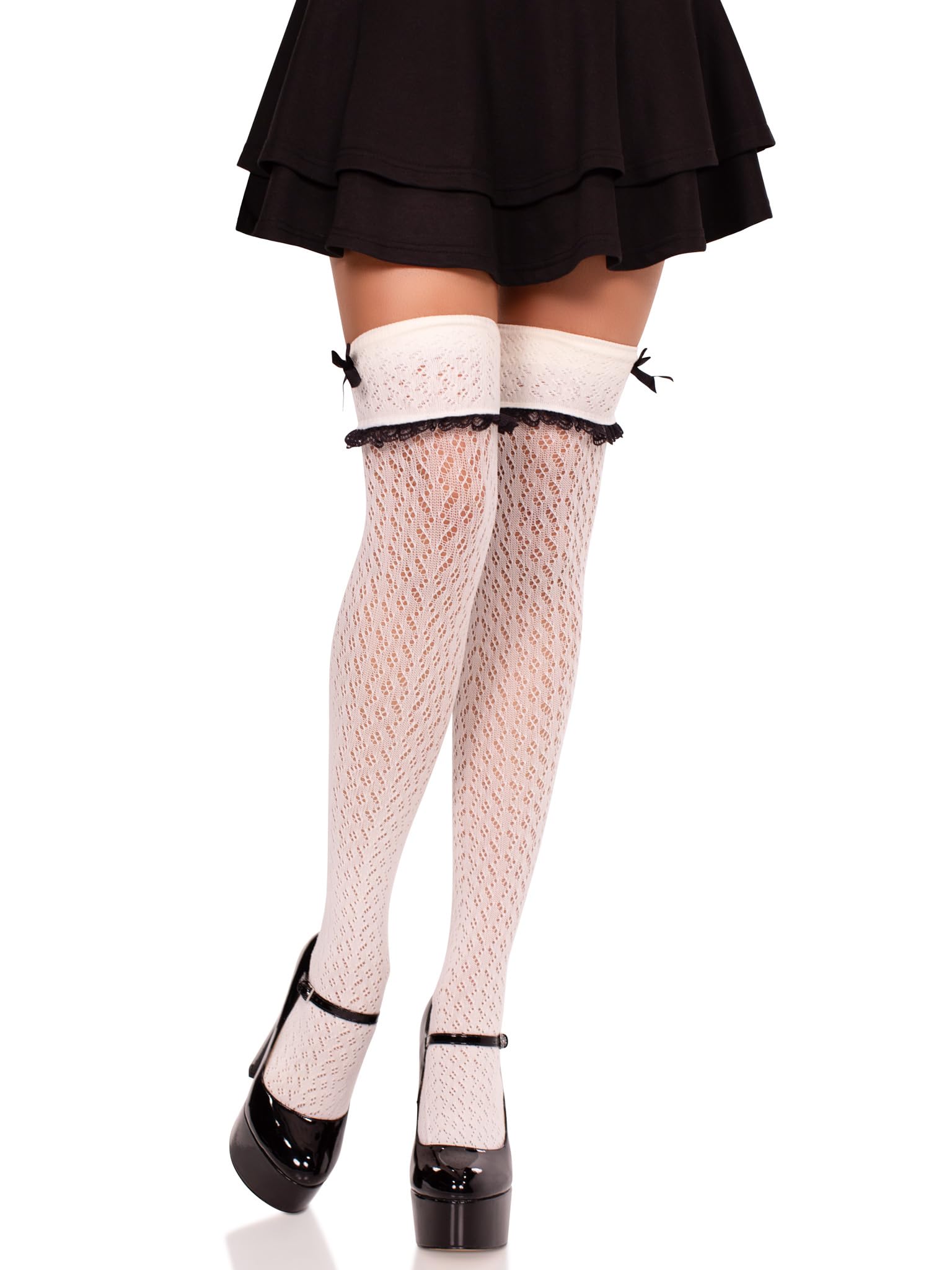 Leg Avenue Women's Crocheted Cuffed Over the Knee Socks