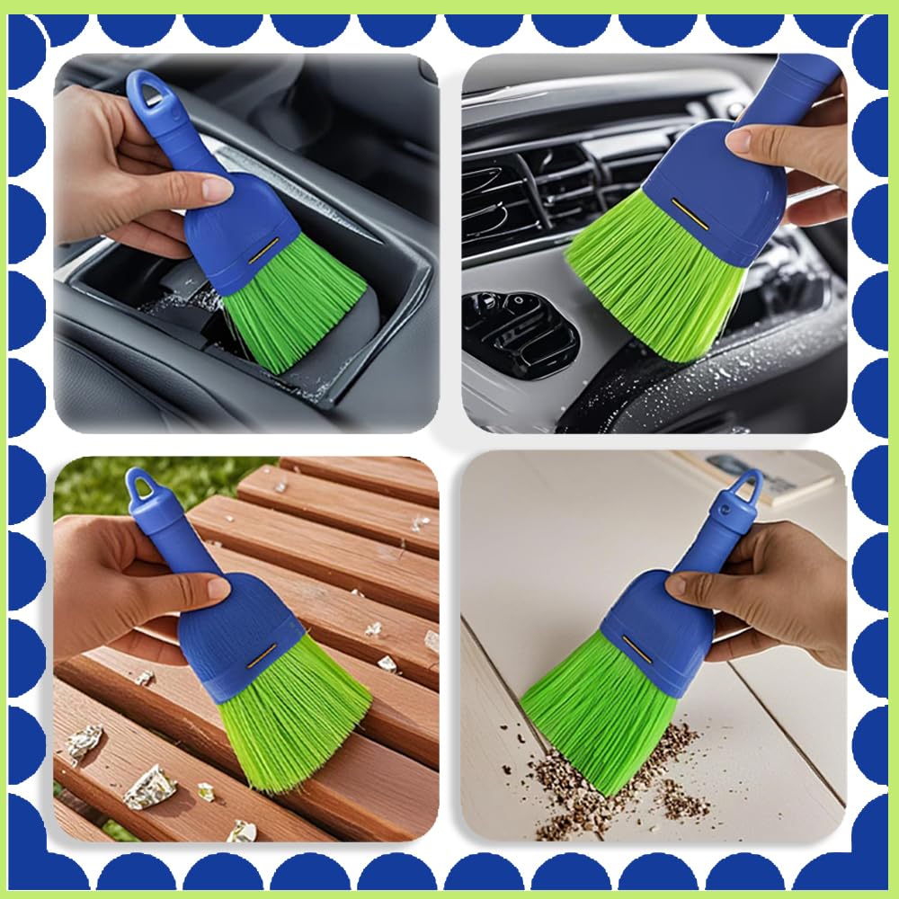 Escoba batidora de mano, escoba de mano de fibra de poliéster para exteriores, con agujero para colgar, para limpiar porches interiores, suelos, cubiertas, calzadas, polvo de suciedad (1