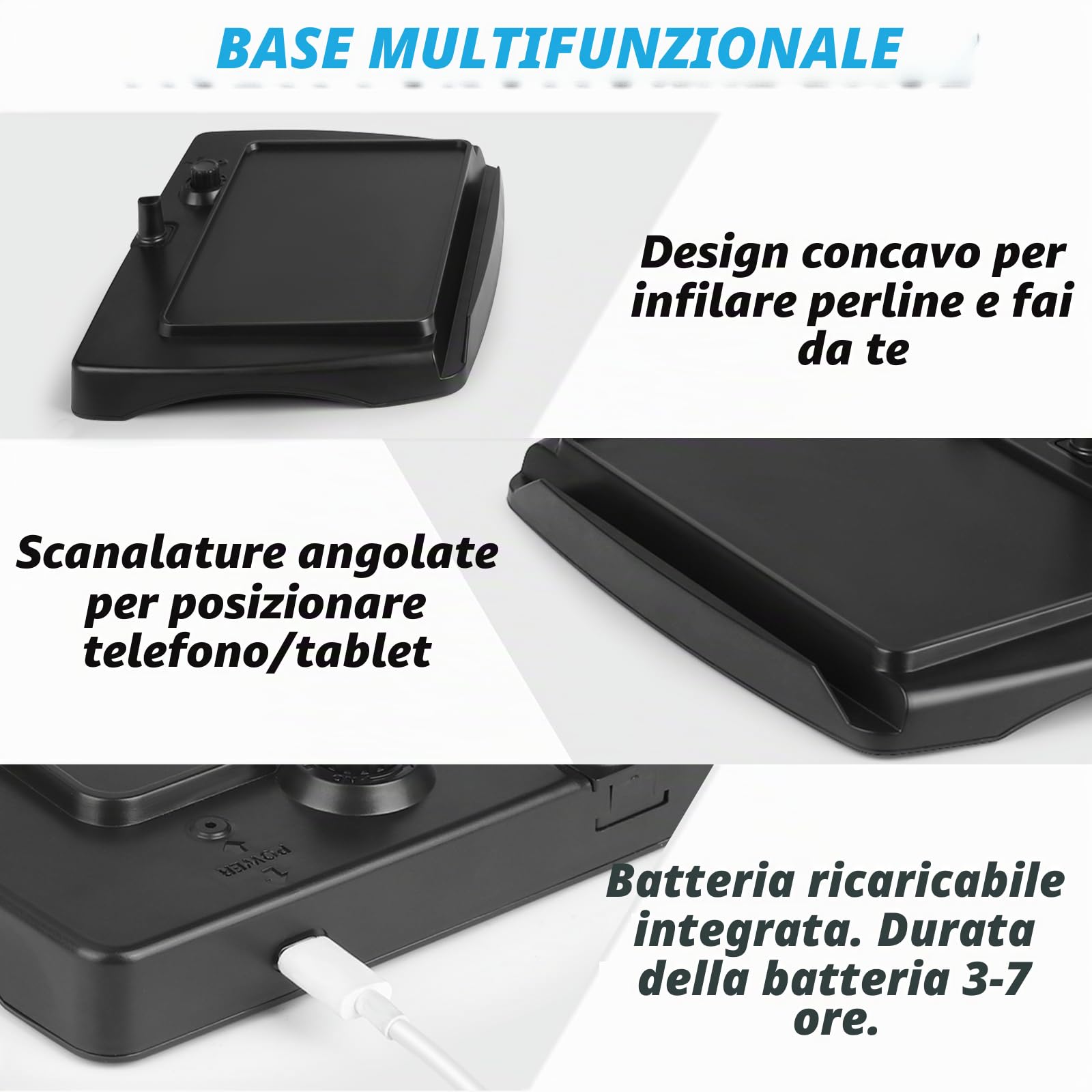 NZQXJXZ 10X Ricaricabile Lente Ingrandimento con Luce e Supporto