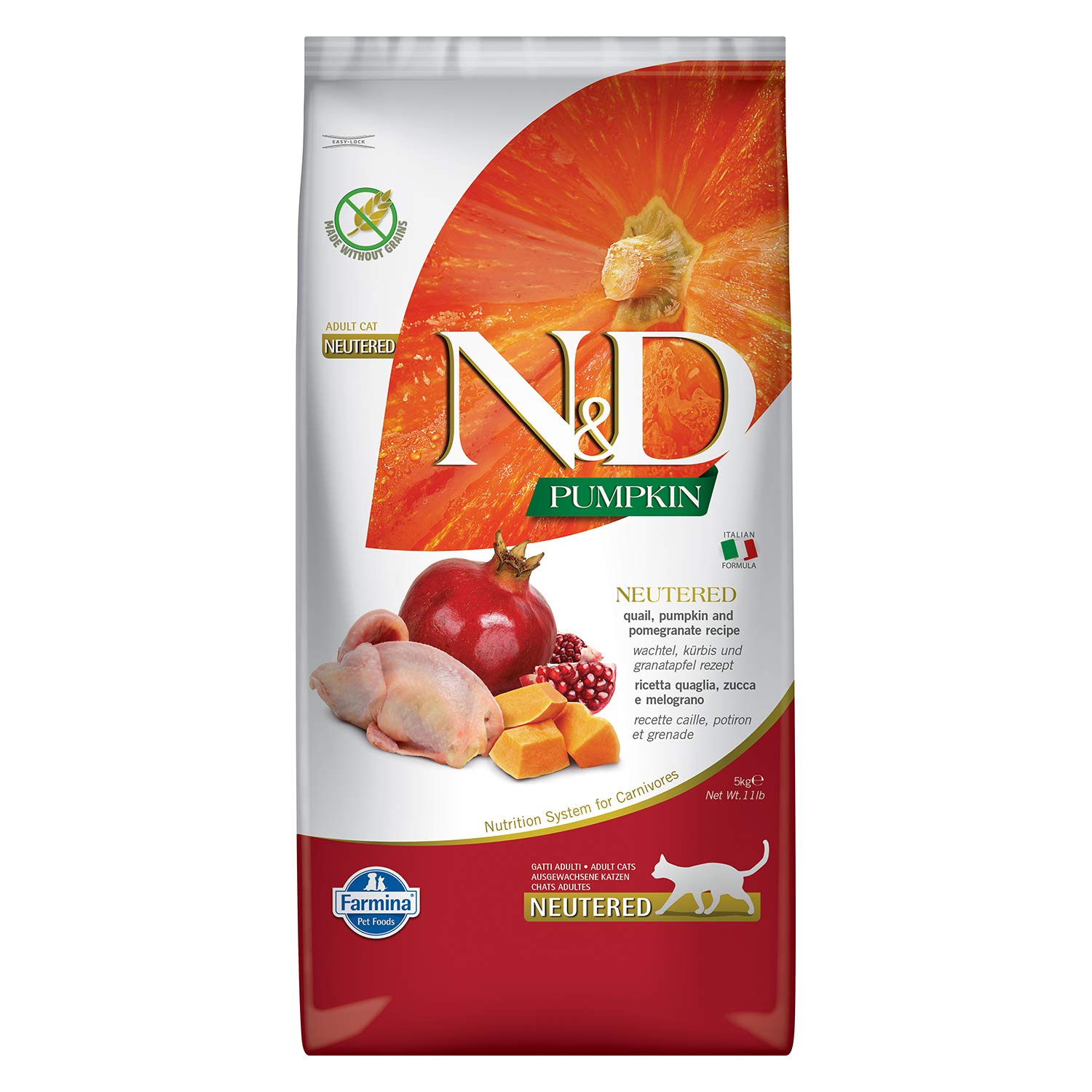 Farmina N&D Kürbis kastrierte Wachtel Kürbis Granatapfel 5kg