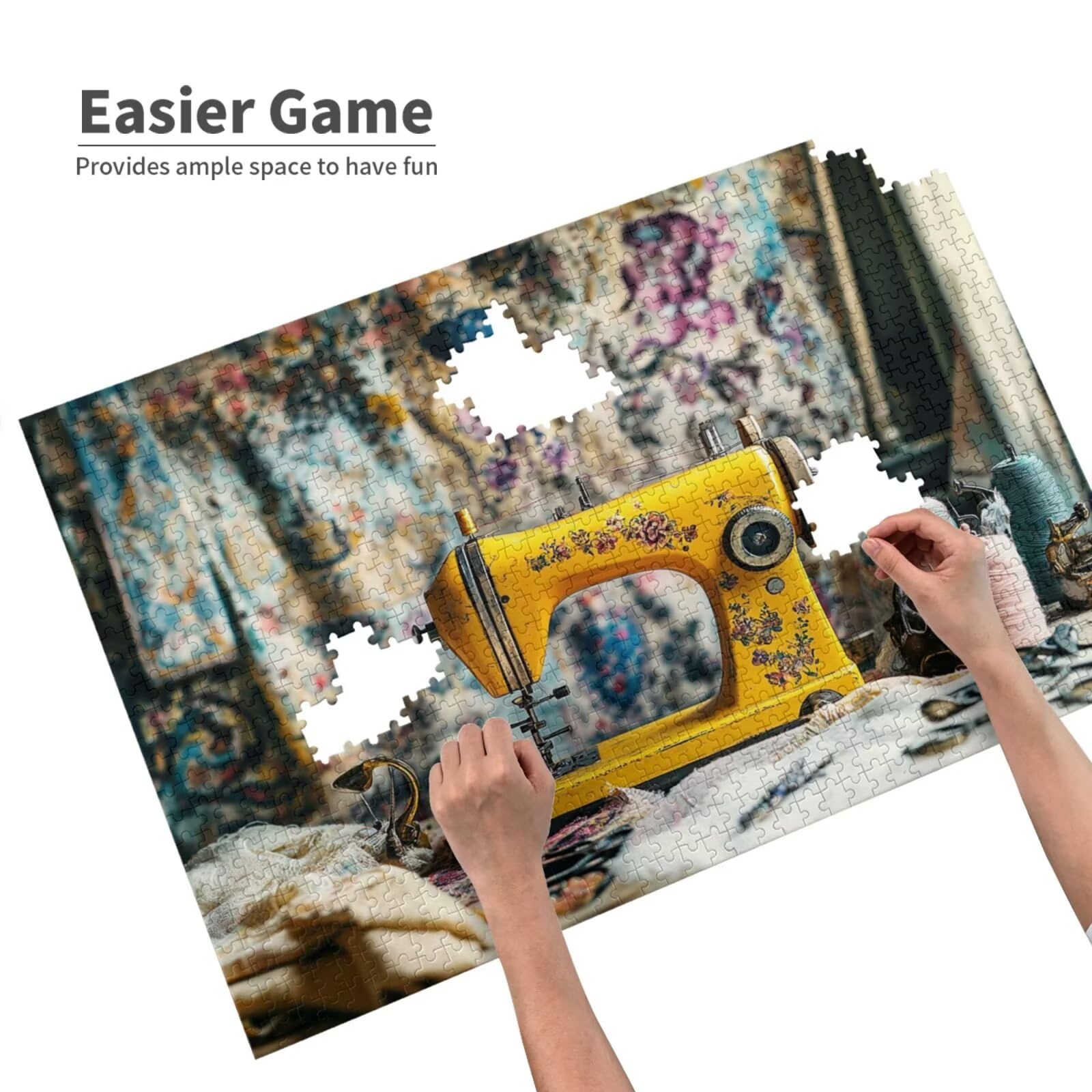 Puzzle retro, 6000 elementów, maszyna do szycia, puzzle dla dorosłych, z pudełkiem na prezent, duże drewniane puzzle dla dorosłych, gra zręcznościowa dla całej rodziny, prezenty dla kobiet, 105 x 180