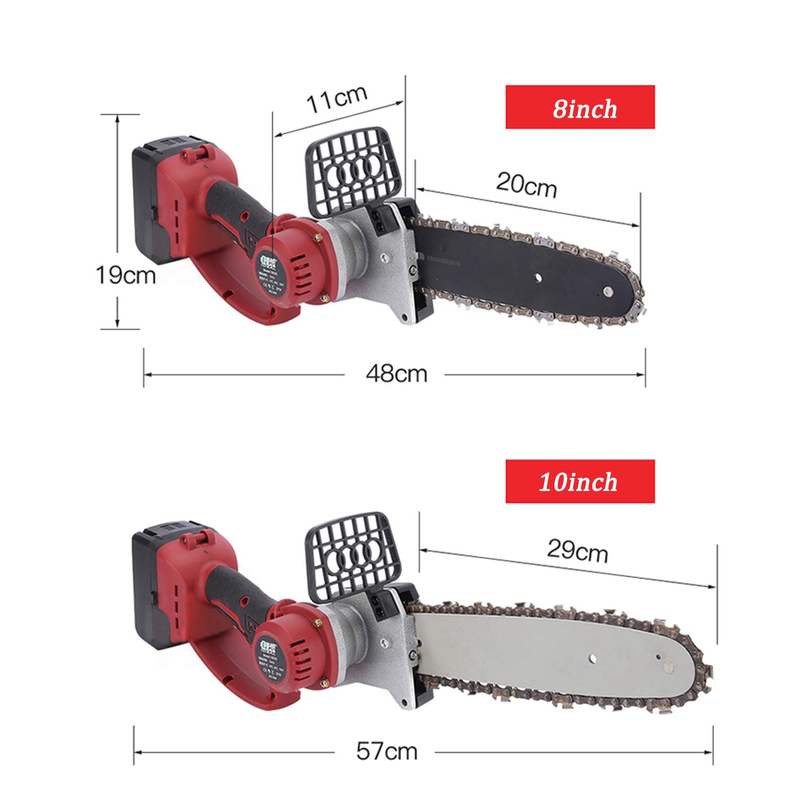 Tronconneuse Electrique sans Fil, Scie a Bois avec Batterie et Chargeur, Scie Miniature de Jardin pour La Coupe De Bois De Branche d'arbre, Mini Chainsaw