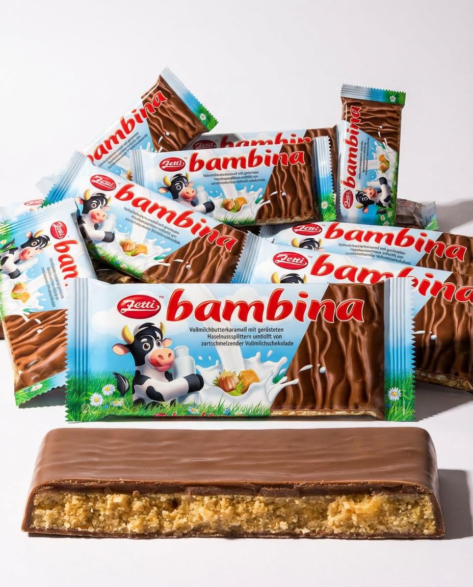Zetti Bambina 24x Vollmilch Schokolade – Butterkaramell & Haselnuss-Splitter in zartschmelzender Vollmilchschokolade, Genuss-Packung (2,4 kg)