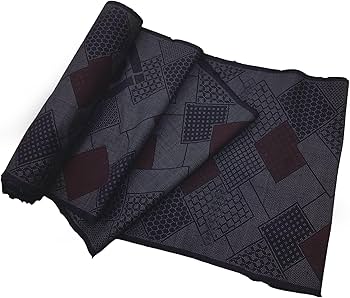 Amazon | 着物のはぎれ 手織縦緯絣 大島紬 泥大島 7マルキ 菱柄 50cm