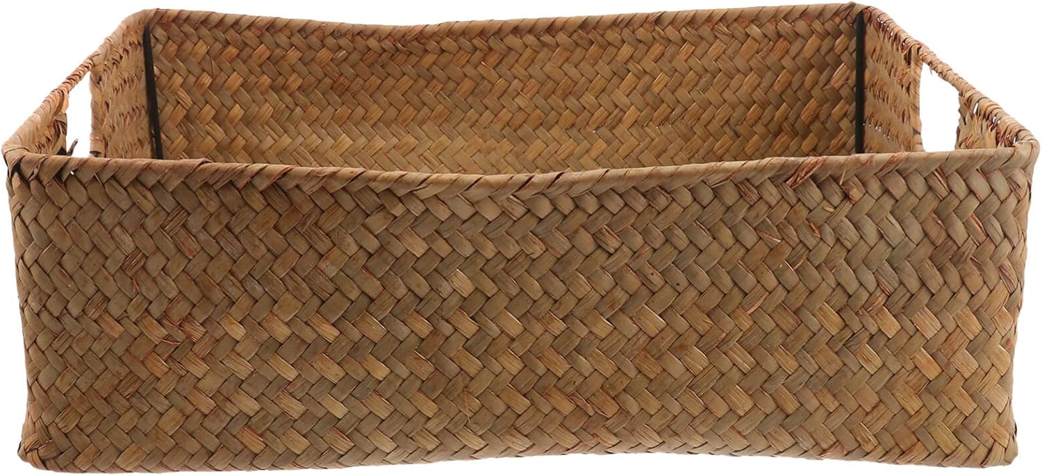 Basket Set Straw Basket Hand- Woven Storage Baskets with Handles Wicker Baskets for Organizing Decorative Baskets Farmhouse Decor XL Basket Set Small Wicker Baskets