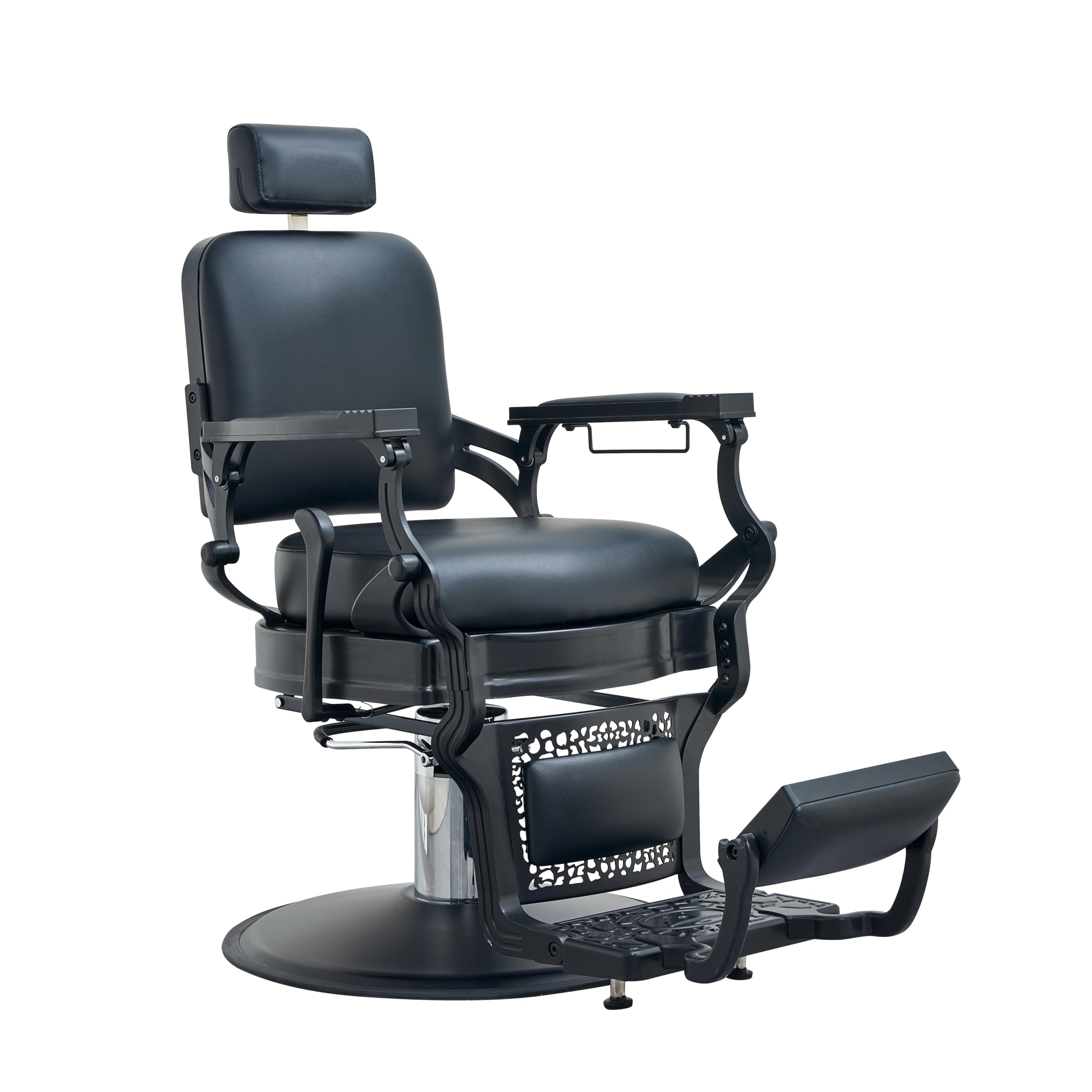Vintage Barber Chair for Hairdressers Heavy Tattoo Shampoo Beauty Salon Equipment(Black Square)