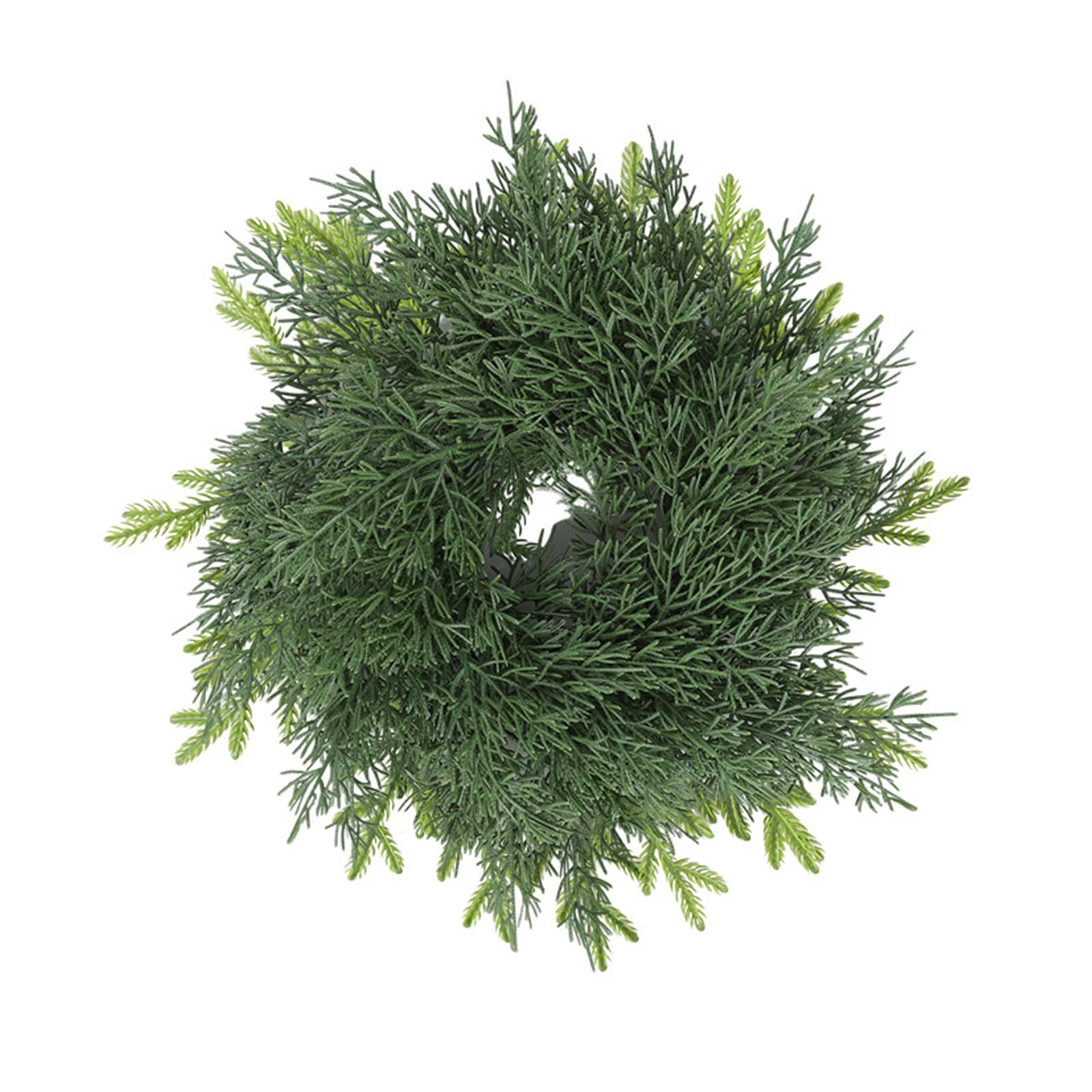 Lerpwige Norfolk Pine Needle Garland With Holder Wreath Artificial Snow Centerpiece For Weddings Norfolk Pine Garland