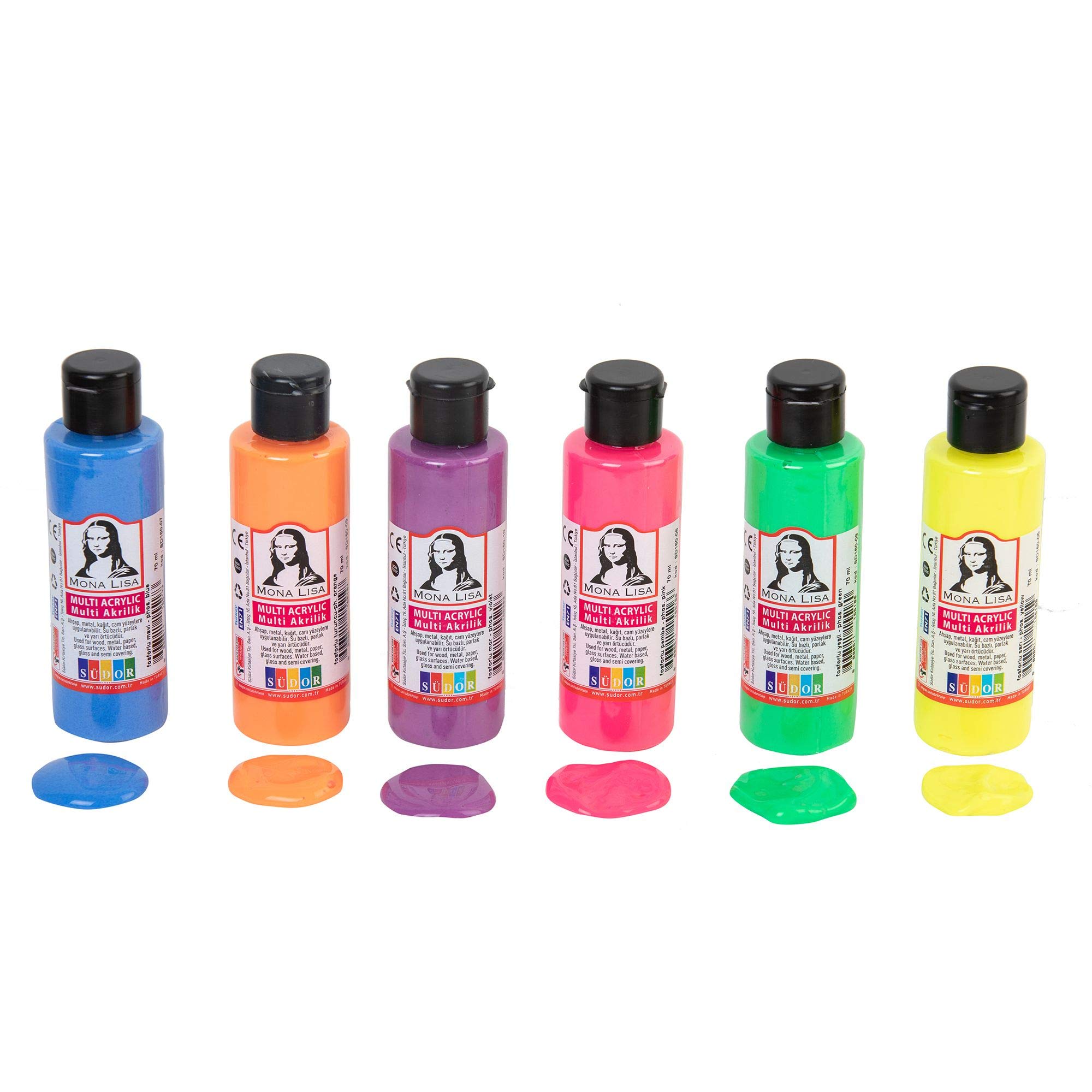 Sudor Monalisa Multi Akrilik Fosforlu Set 6x70 ml