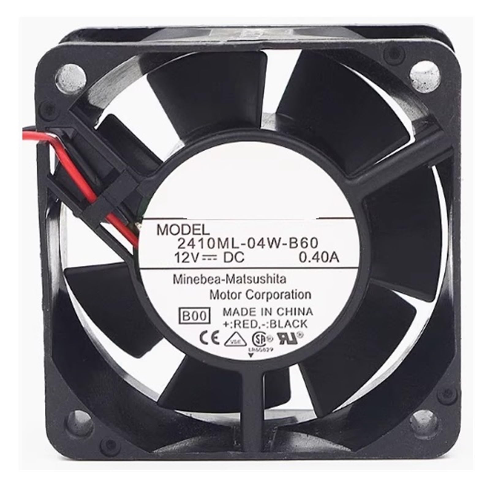 JEYPINDII 10Pcs 2410ML-04W-B60/B69 6025 12V 0.40A 6CM Double Ball Axial Fan(2 wire B60)