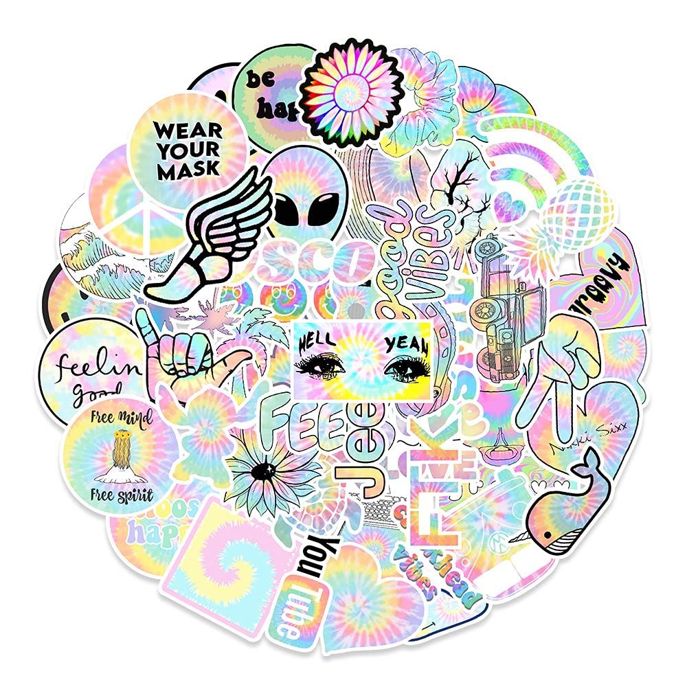 Laser Stickers - 50 PCS Alien Sticker Cool Decal Waterproof Vinyl Decals for Water Bottles Laptop Skateboard Fancy Sticker for Theme Decor,Gift for Teens Adults (Laser Sticker)