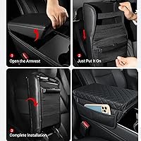 Vista 8 de LXUNYI Car Armrest Cover, Car Armrest Box Pad, Universal Heighten Memory Foam Leather Car Center Console Cover, Car Armrest Cushion, Car Center