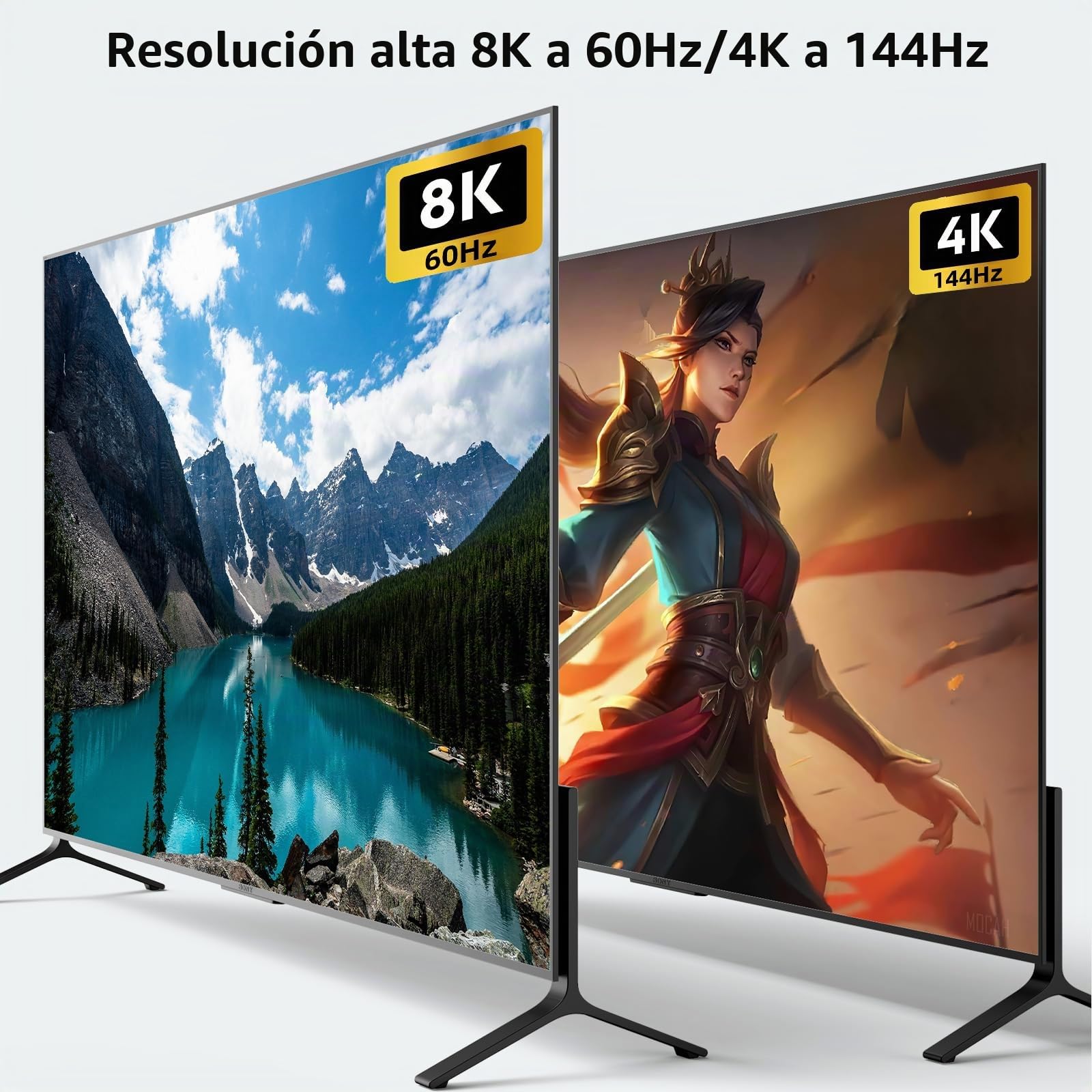 Conmutador KVM 8K 2 PC 2 monitores 8K @ 60Hz 4K @ 144Hz DisplayPort + HDMI Dual Monitores KVM Switch para 2 PC Share 2 monitores y 4 dispositivos USB 3.0, mando a distancia por cable, fuente de