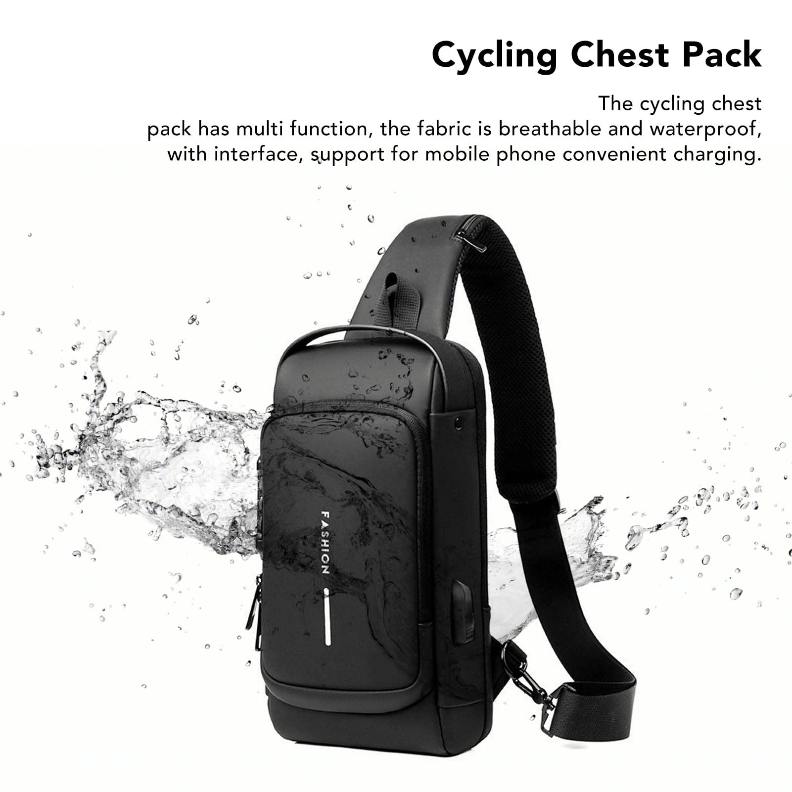 AMONIDA Borsa da Ciclismo, Borsa a Tracolla Antifurto di Grande capacità in Tessuto Oxford per Uomo (#3)