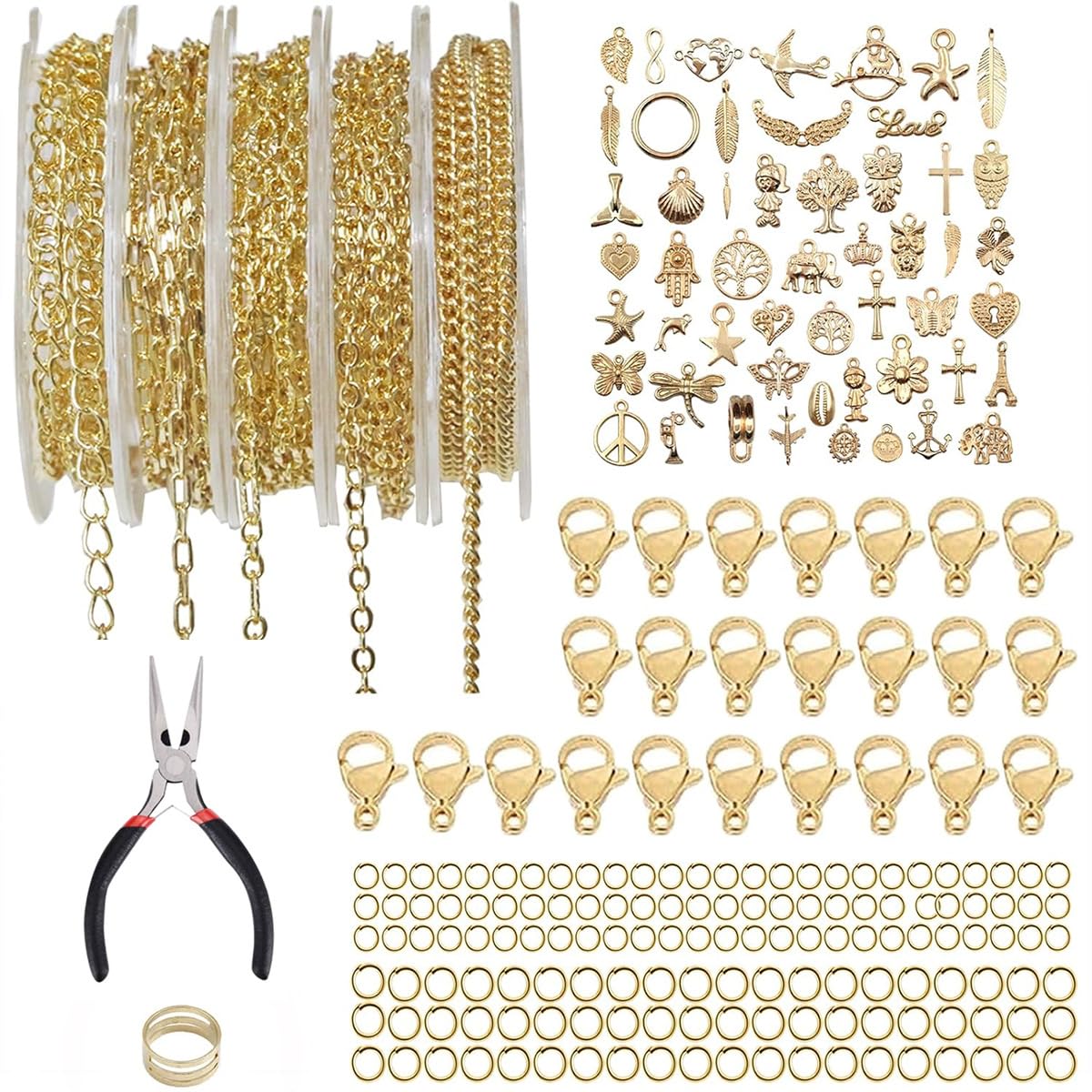 5m Gliederkette Gold & Silber - Schmuckbasteln Zubehör Mit Verschlüssen