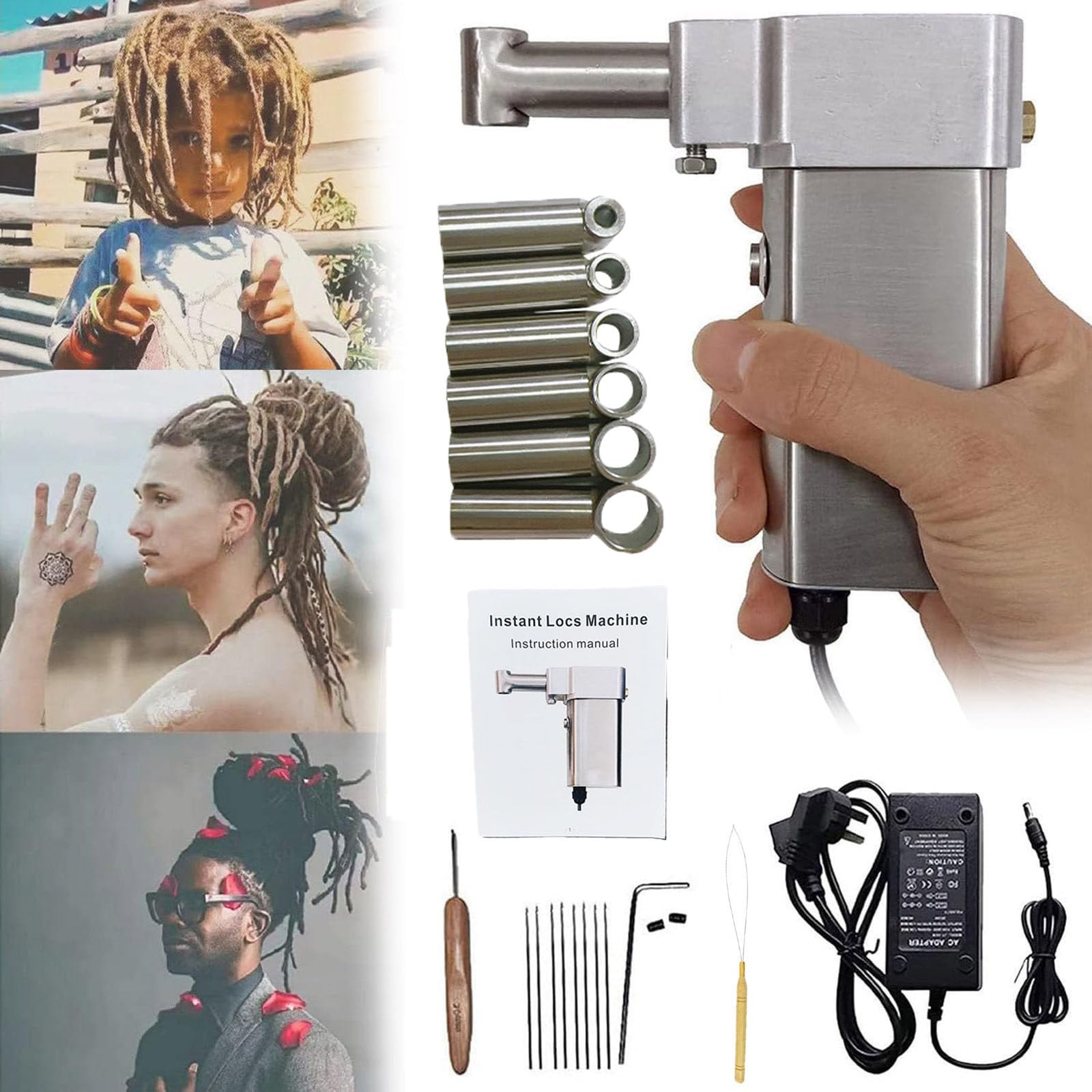 Herramienta de rastas, dispositivo de trenzado instantáneo de ganchillo para rastas rápidas, adecuado para cabello largo