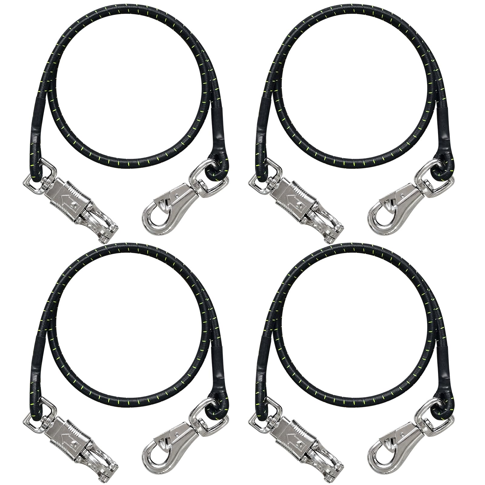 4 Stück Bungee Cross Ties Für Pferdeanhänger – Elastische Spanngurte Mit Druckknopf, Je 89,9 Cm