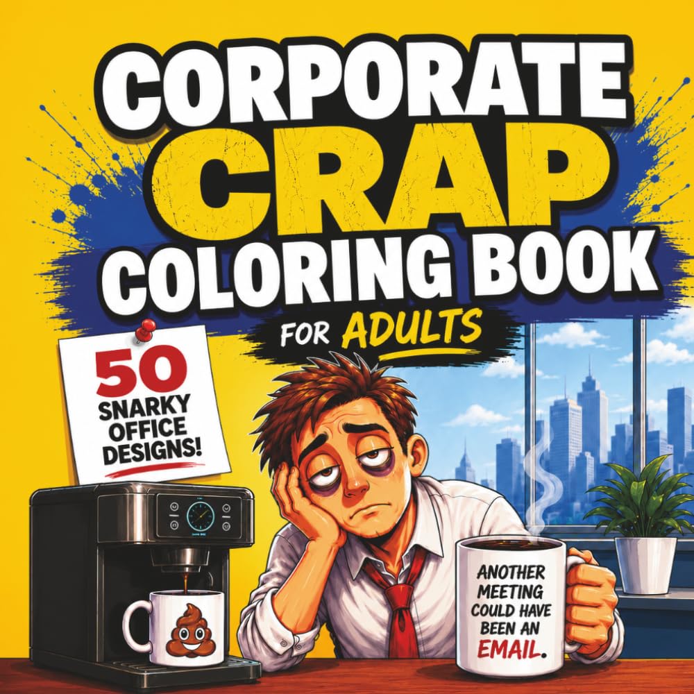 Corporate Crap Coloring Book for Adults: 50 Snarky Office Designs for Stress Relief - Perfect Gift for Coworkers, Bosses & Cubicle Survivors