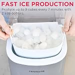 EFIC189-SILVER FRIDGE Compact Ice Maker, 26 lbs per day, Silver