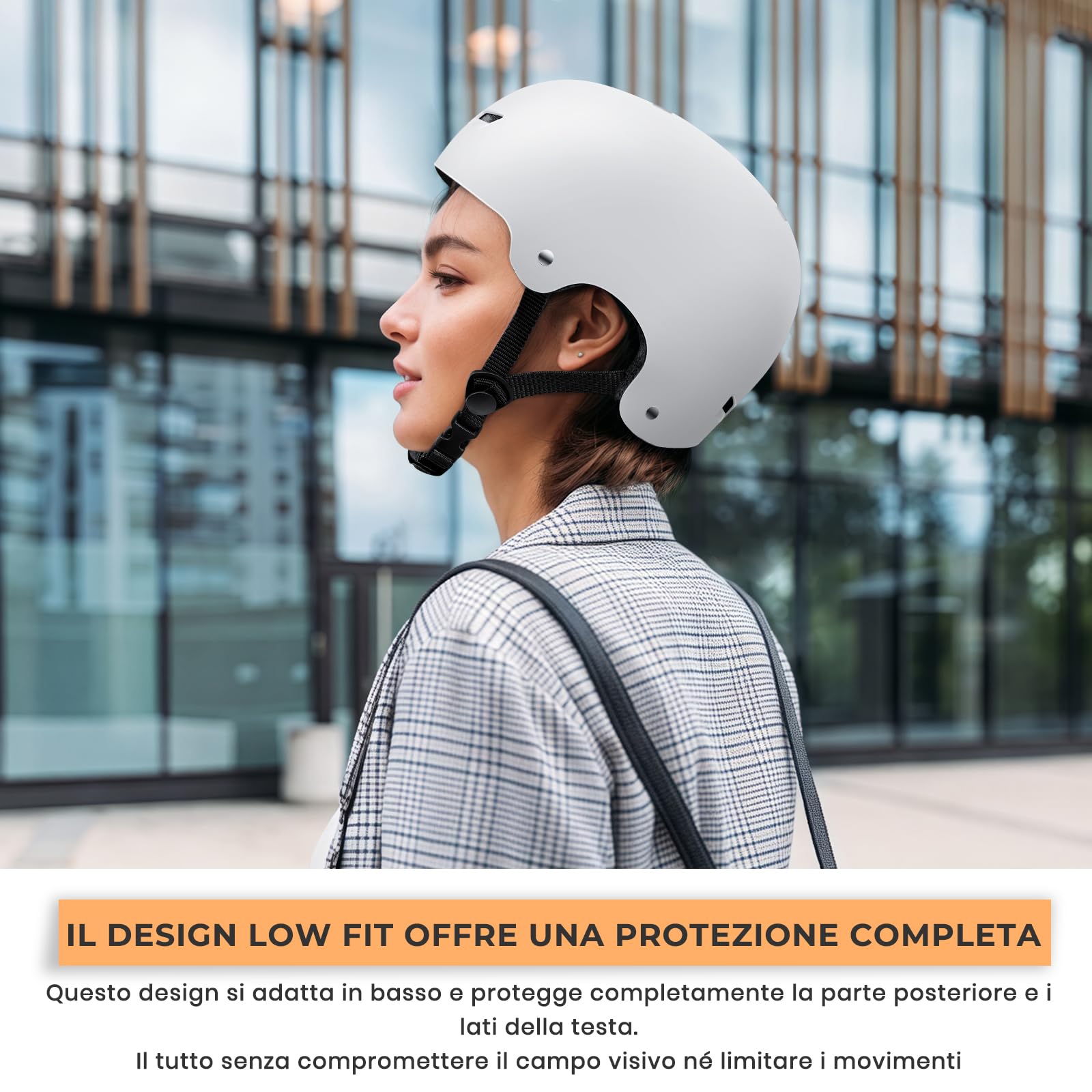 LeapBeast Casco Bici da Uomo/Donna, Regolabile Misura Caschi da Adolescenti, Cascos da Skateboard, Casco da Elettrico Bicicletta, Cascos da Elettrico Skateboard (Bianco, L)