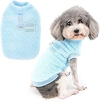 Vista 11 de Zunea Suéter de forro polar para perro, abrigo cálido de invierno para perros pequeños, ropa suave y mullida para cachorros con anillo en D