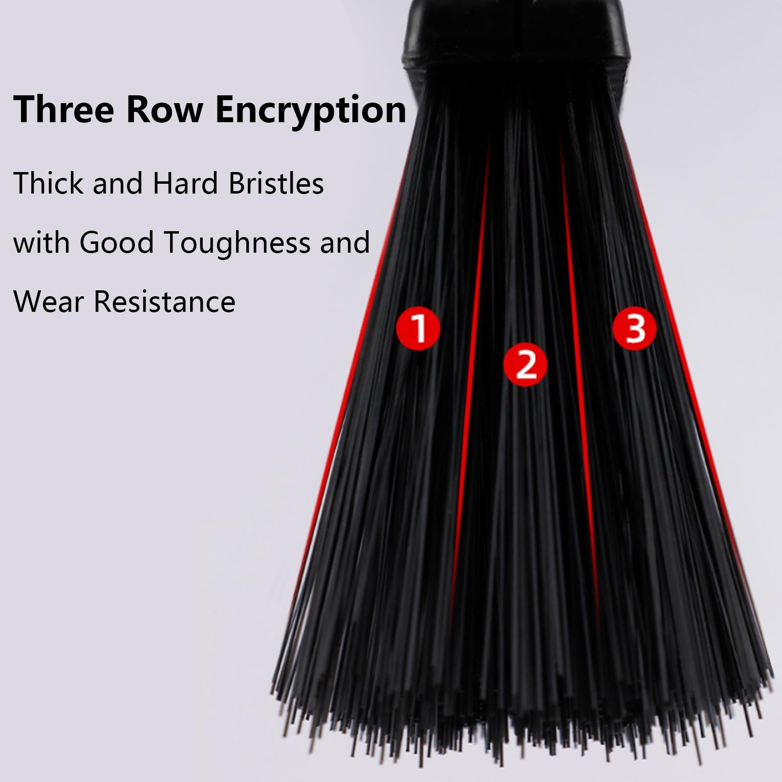 Scopa a spinta per esterni, scopa resistente con setole dure, scope per spazzare all'esterno per vialetti, garage e grandi spazi(Black,50cm)