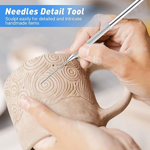 Miniatura 6 de Elesunory 30 herramientas de aguja de arcilla y herramientas de textura de alambre de plumas de cerámica, kits de herramientas de escultura de