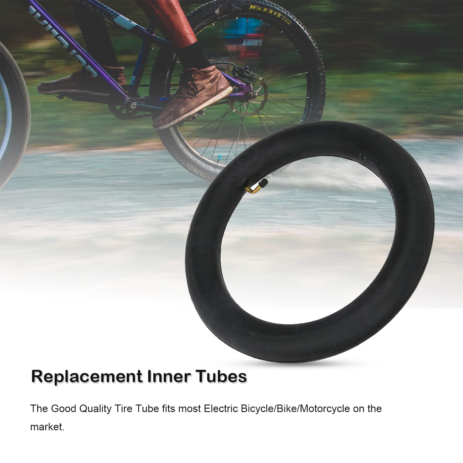 Eboxer Bike Inner Tubes, 14x2.5 Bike Tube, Multi Size Wheel Replacement Inner Tubes for Electric Bike Motorcycle Rubber Inner Tube Curved Metal Valve Tube 14x2.5