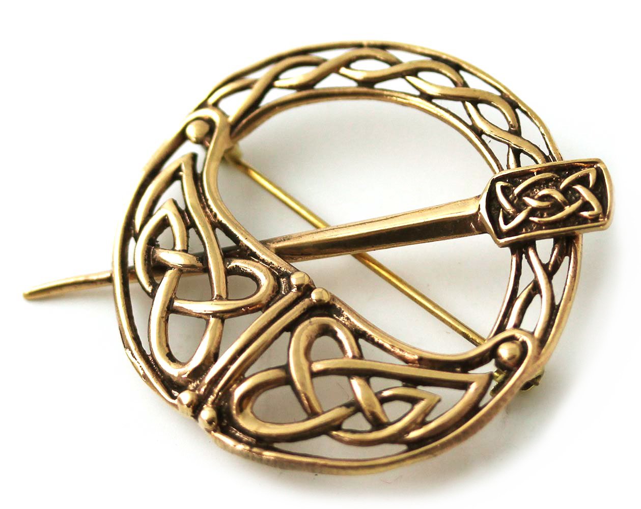 Bronze Tara Filigree Celtic Knot Brooch and Pins Norse Irish Vintage Thailand Made Jewelry