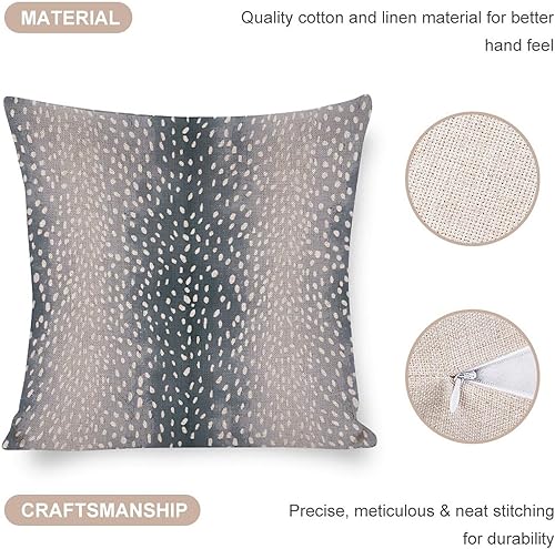 Miniatura 3 de Fundas de almohada de antílope, cuadradas, con estampado de antílopes azul, estampado de antílopes, fundas decorativas de lino para sofá, cama,