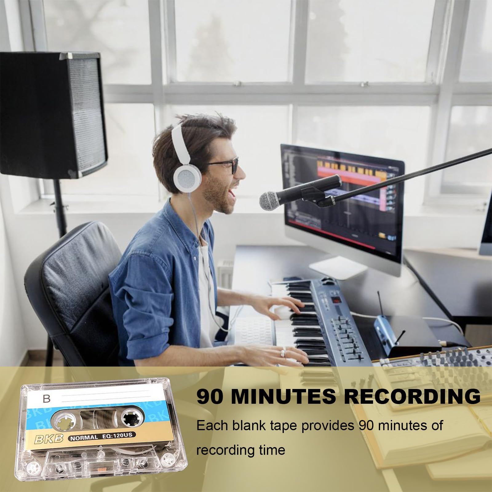 Kassetten, 10 Stück Leer Audio Kassetten, Leere Kassetten, 90 Min Leerkassetten,Audio Kassette, für Vorlesungen Seminare Alltägliche Aufnahmen