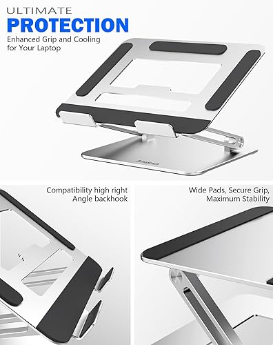 Miniatura 2 de Amasrich Soporte acrílico para computadora de escritorio, soporte ajustable para tableta, elevador vertical de computadora, plegable, soporte
