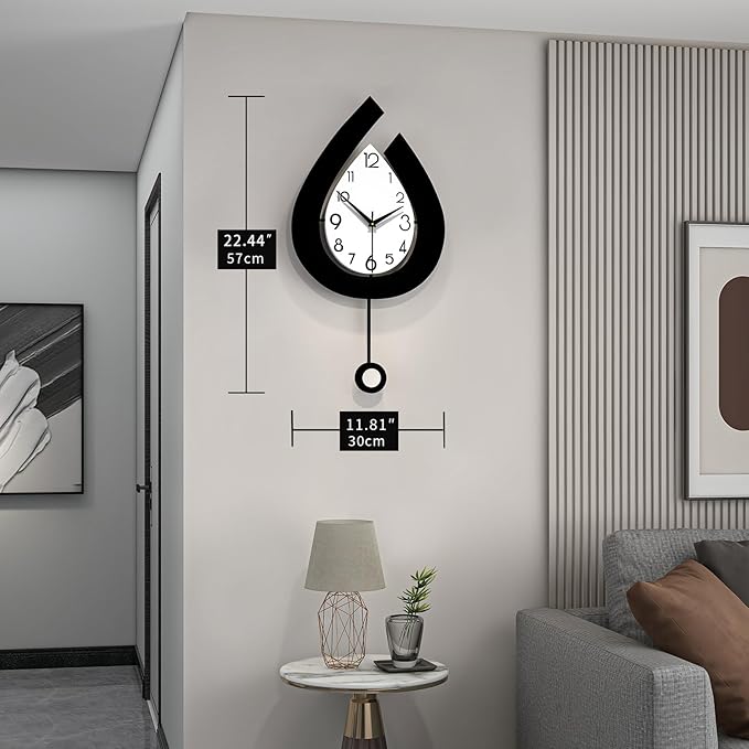 Reloj de Pared Decorativo Grande Con Péndulo 30.48x55.88 cm YIJIDECOR miniatura 4