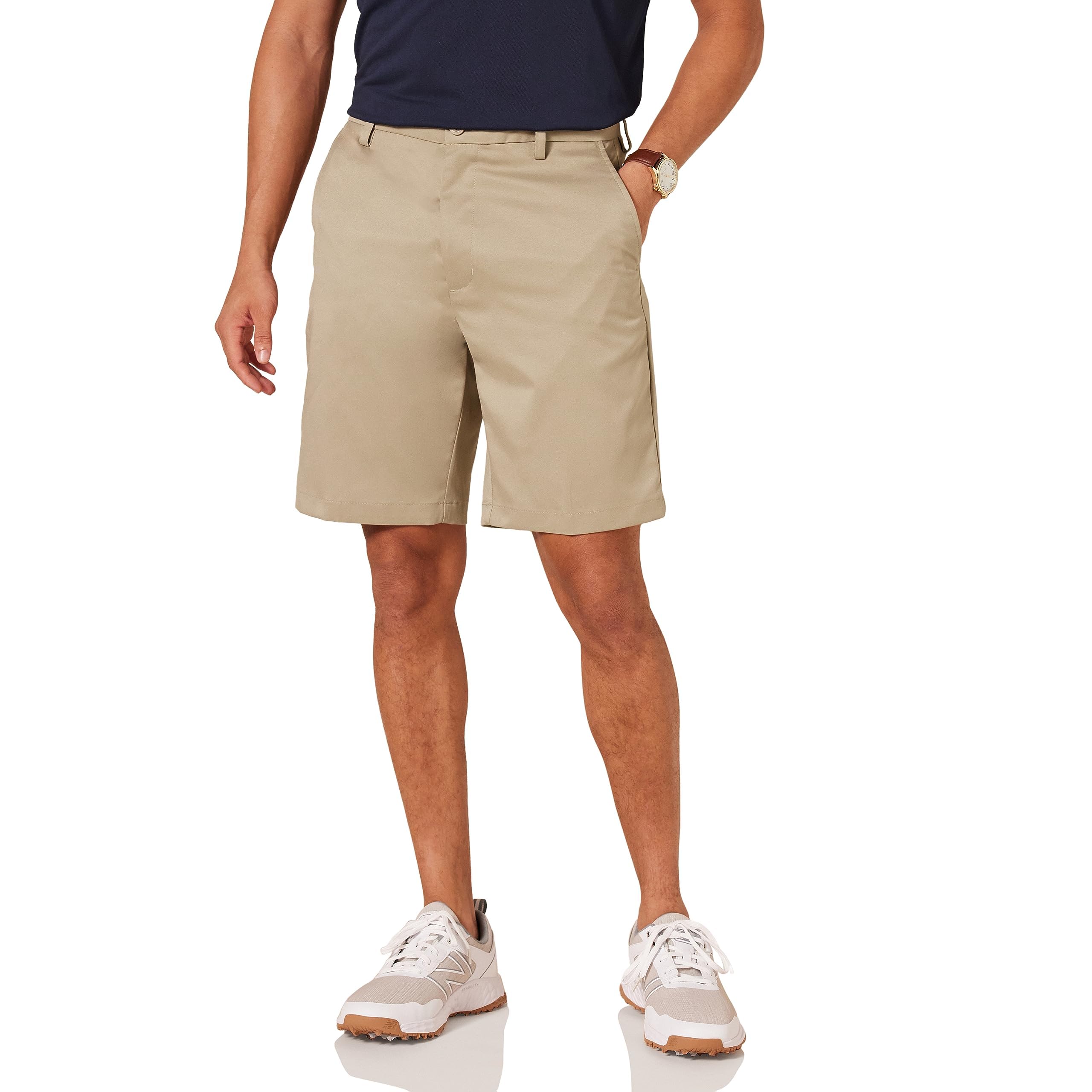 Amazon Essentials Hombre Pantalones Cortos Elásticos de Golf de Corte Clásico (Disponible en Tallas Grandes y para Personas Altas) Recycled Polyester Blend Marrón Caqui 32W