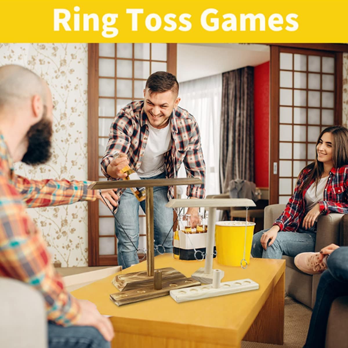 Ring Toss Hook and Ring Indoor, Table Top Ring Toss Games, Interactive
