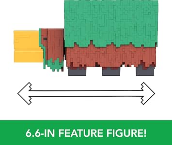 Mattel Minecraft Sniffer Action Figure, 3.25 inch Scale with Game-Right Sounds and Pixelated Design