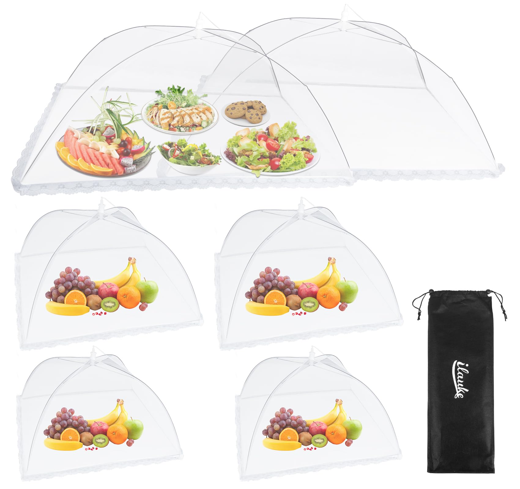 Cloche Alimentaire Anti Insectes, 4 Pièces Cloche Alimentaire, Maillage