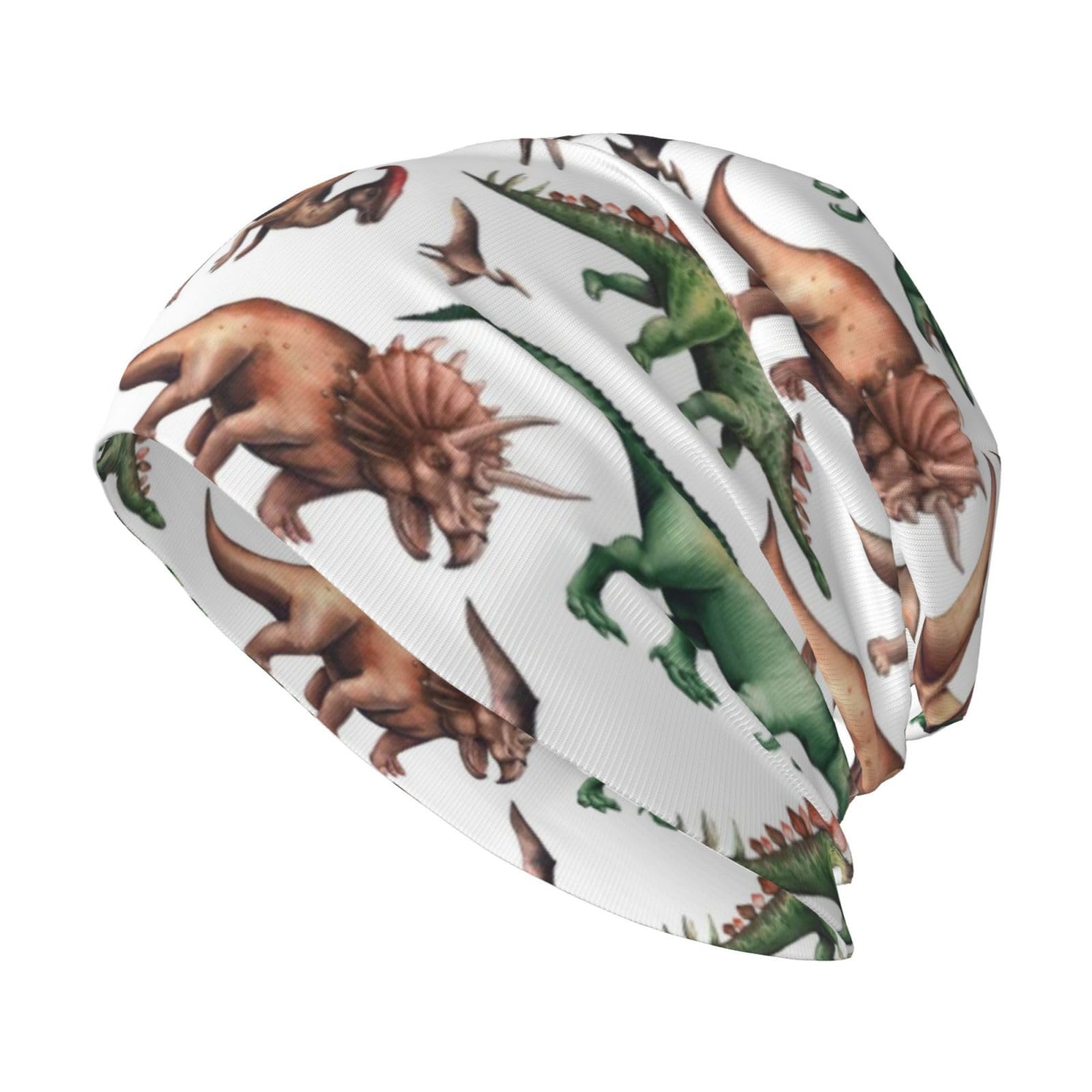 KWQDOZF Primitive Dinosaur Beanie Hat Chemo Hat Cancer Headwear Skull Hat Slouchy Beanie Knit Skull Cap for Women Men