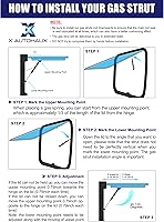 Vista 8 de X AUTOHAUX 2 piezas de 13 pulgadas 60 libras soportes de elevación de gas resortes universales RV capó de coche trasero barra de apoyo hidráulico