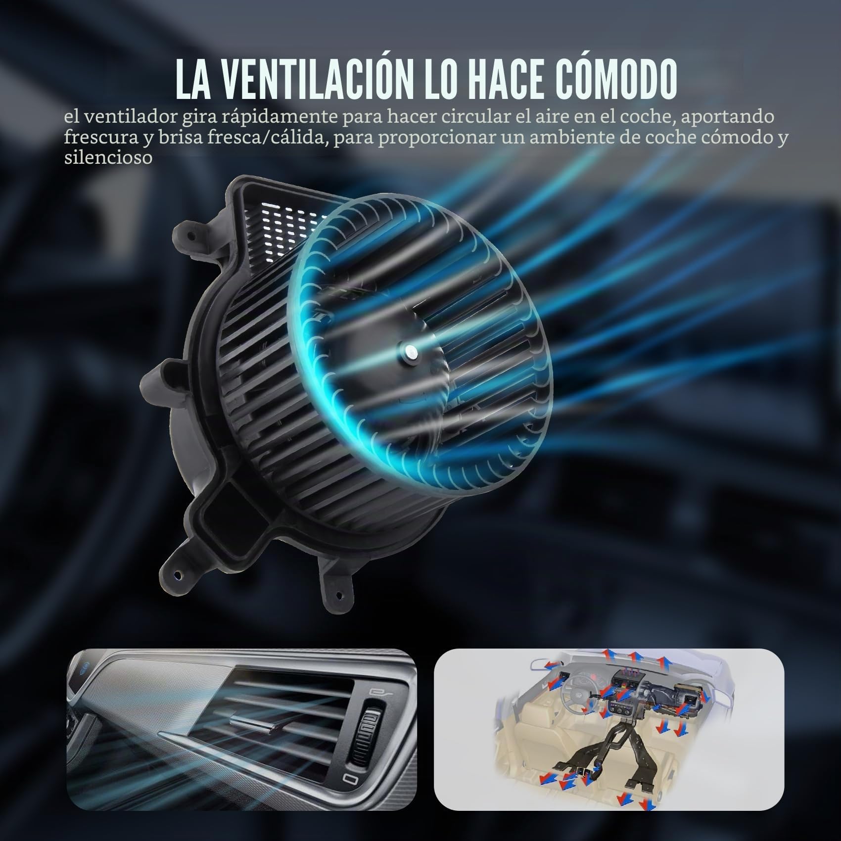 DOCAS Ventilador habitáculo Motor Aire Acondicionado 6441CQ | + regulador 6441CP, Compatible Citroën DS5, Compatible Peugeot 3008 5008, Compatible DS DS 5, 2009-2018