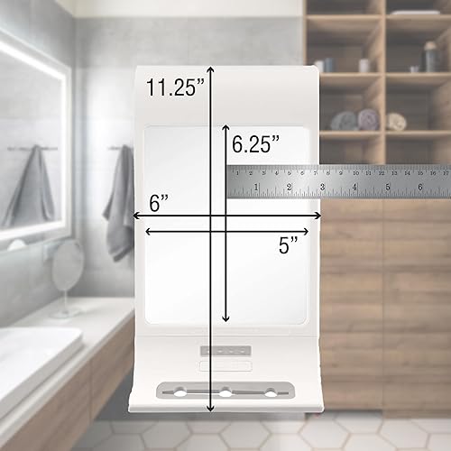 Miniatura 5 de Zadro Espejo de ducha con luz LED antiniebla para afeitado sin niebla con montaje de sujeción segura, color blanco, (ZW20TW)