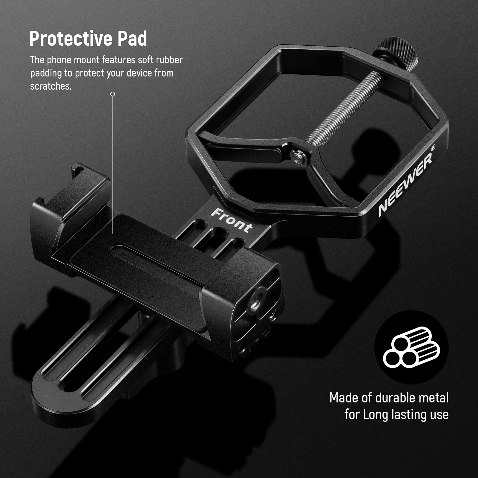 Supporto Per Cellulare Telescopico Neewer - Universale, Per Telescopi E Microscopi, In Metallo, Diametro 26-52mm - Foto 2