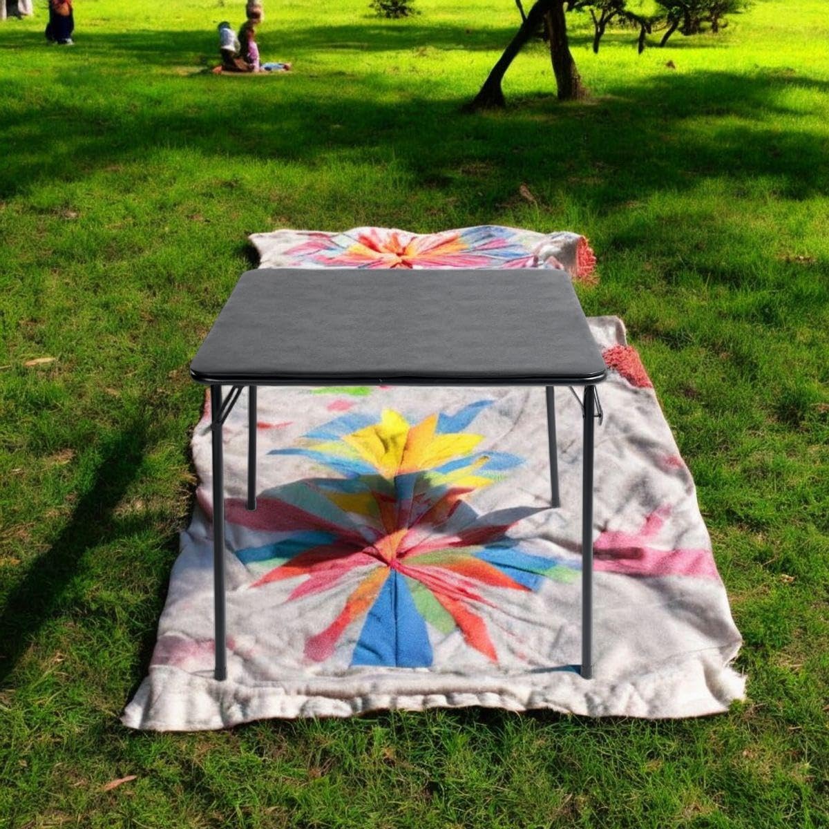 Homy Casa 1-Pack Folding Picnic Table, Portable and Compact Design, Easy Setup and Storage, Durable Metal Frame, Ideal for Outdoor Events, Barbecues, and Picnics, Black