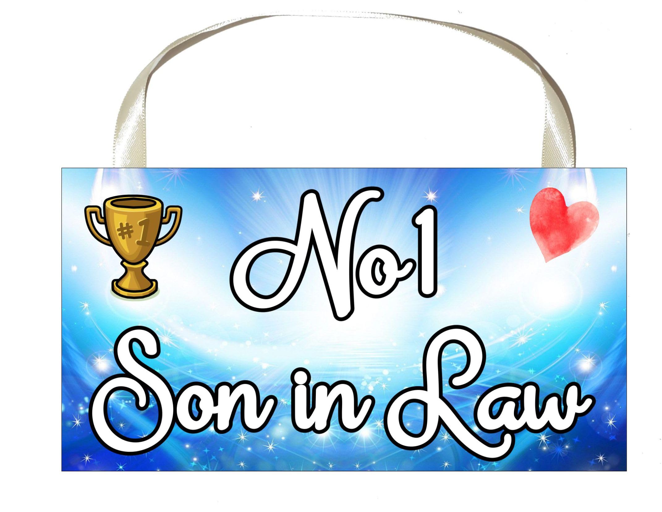 Son in Law Plaque Gift – Number One Son in Law – Cute Novelty Fun Family Sign Present